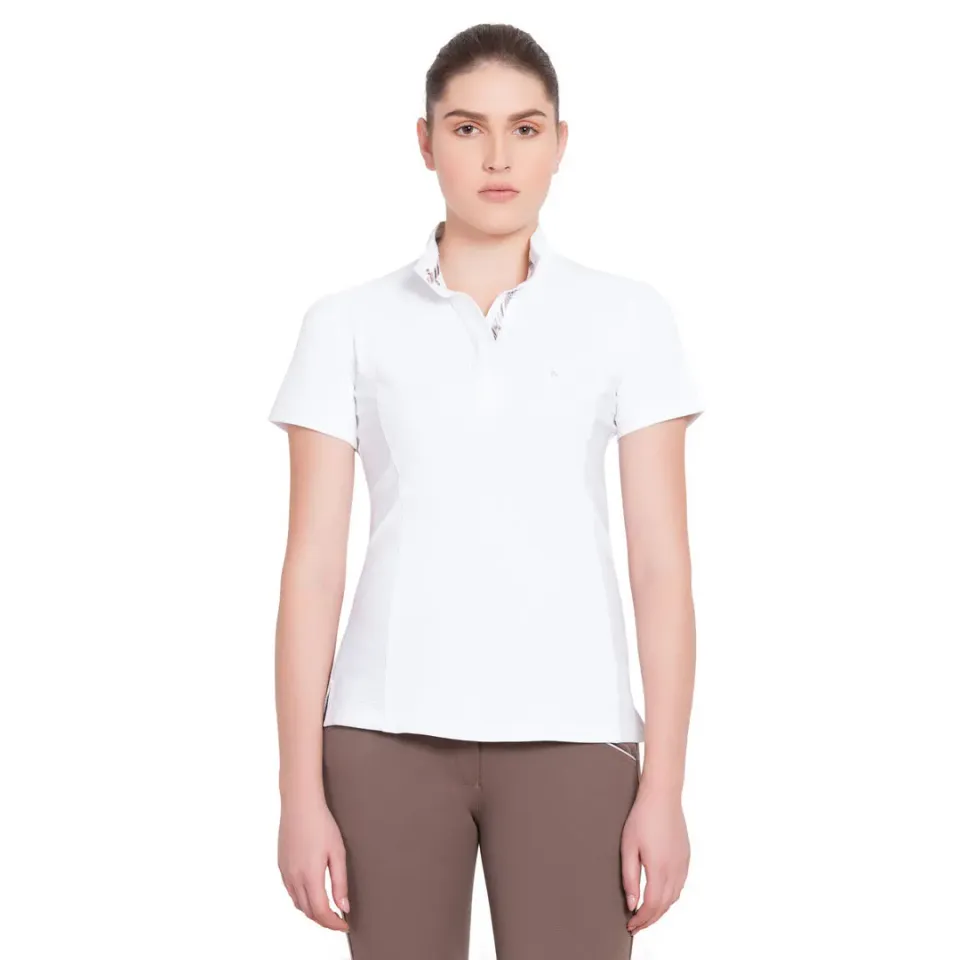 Equine Couture Cara wedstrijdshirt korte mouw wit koelstretch
