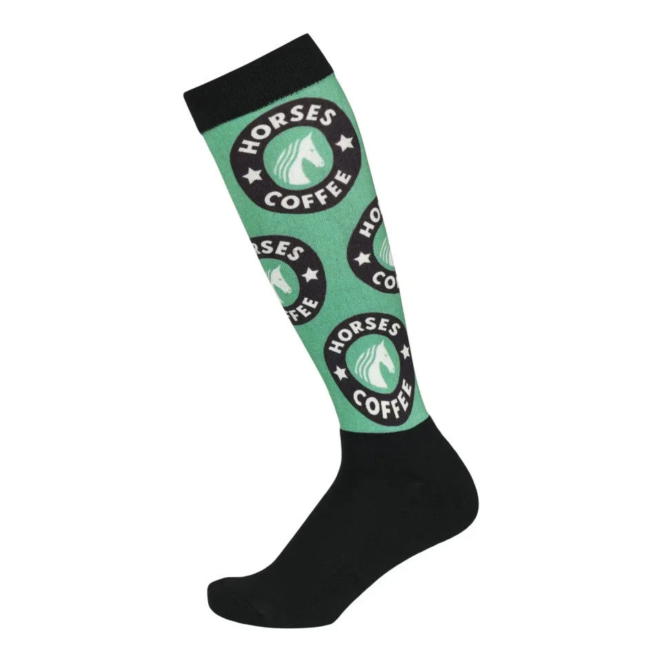 JPC Equestrian Dapplebay Slick Boot sokken Horses & Coffee groen