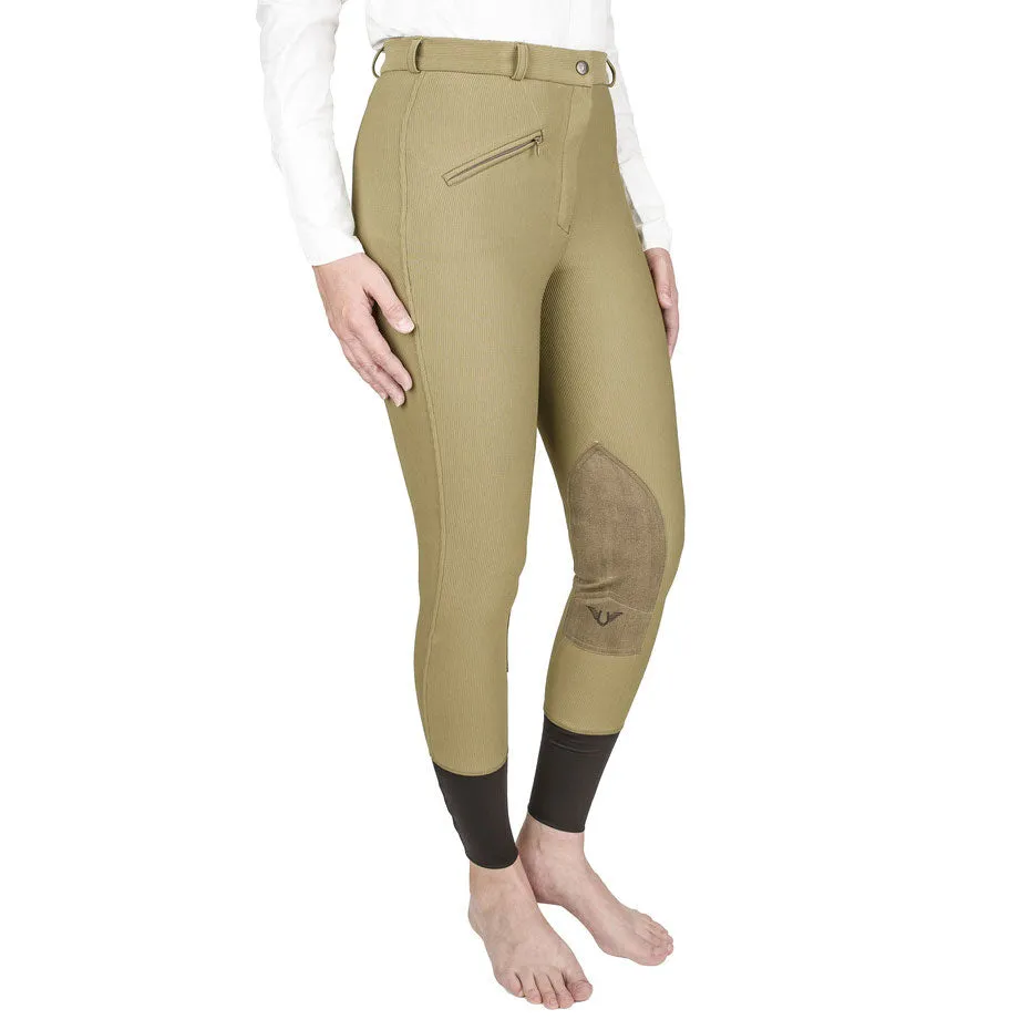 TuffRider Ribb Knee Patch rijbroek Sage kniezit