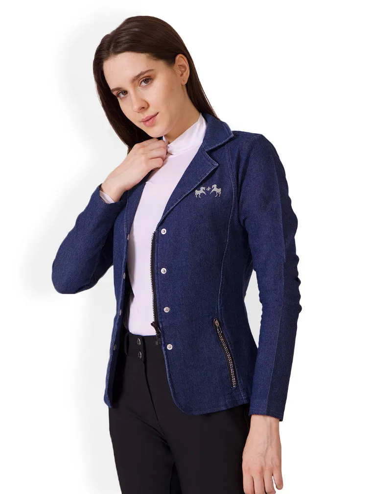 Equine Couture Denim and Diamonds wedstrijdjas navy stretch