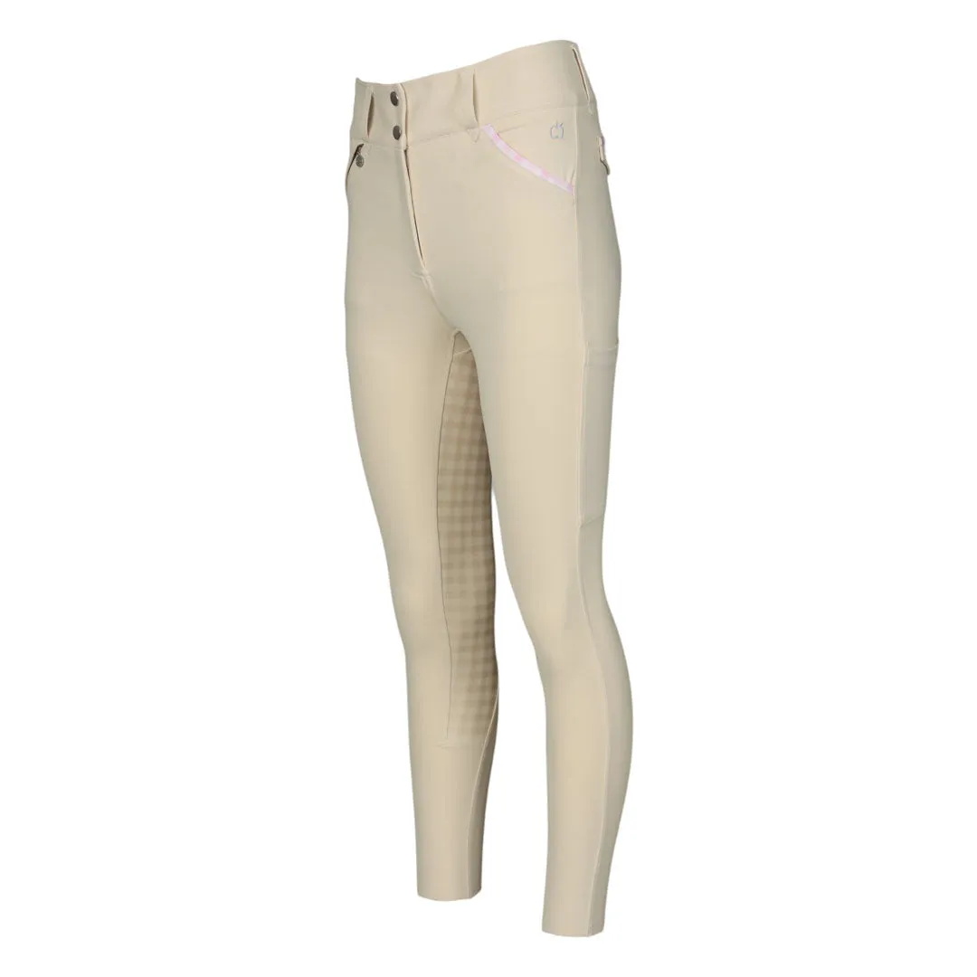 Dapplebay Gingham rijbroek Tan full seat compression