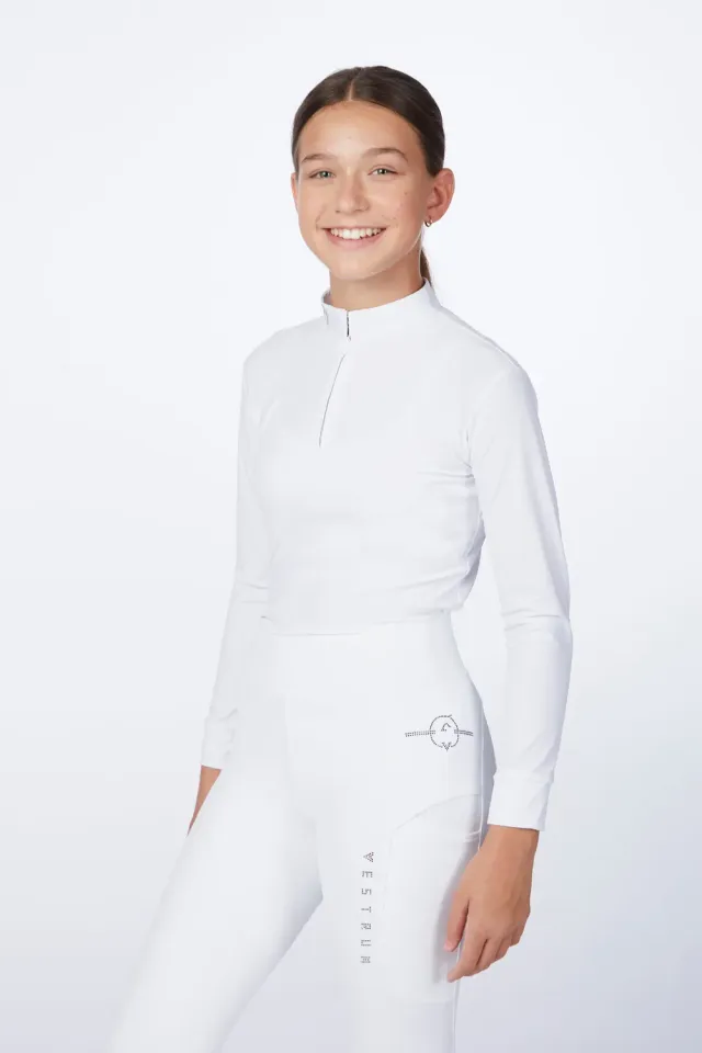 Vestrum Mahon meisjes wedstrijdshirt wit lange mouw