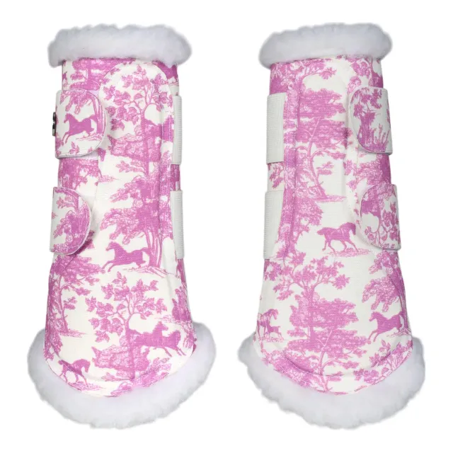 Dapplebay Toile brush boots rose white paard maat XL