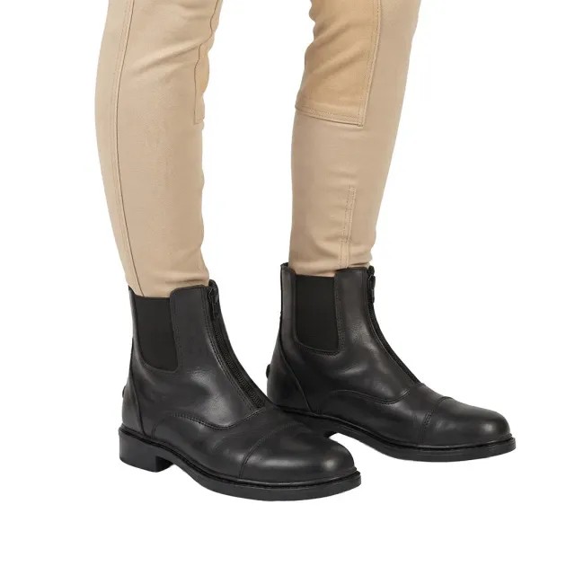 TuffRider Perfect Front Zip jodhpurschoenen zwart kinderen waterafstotend