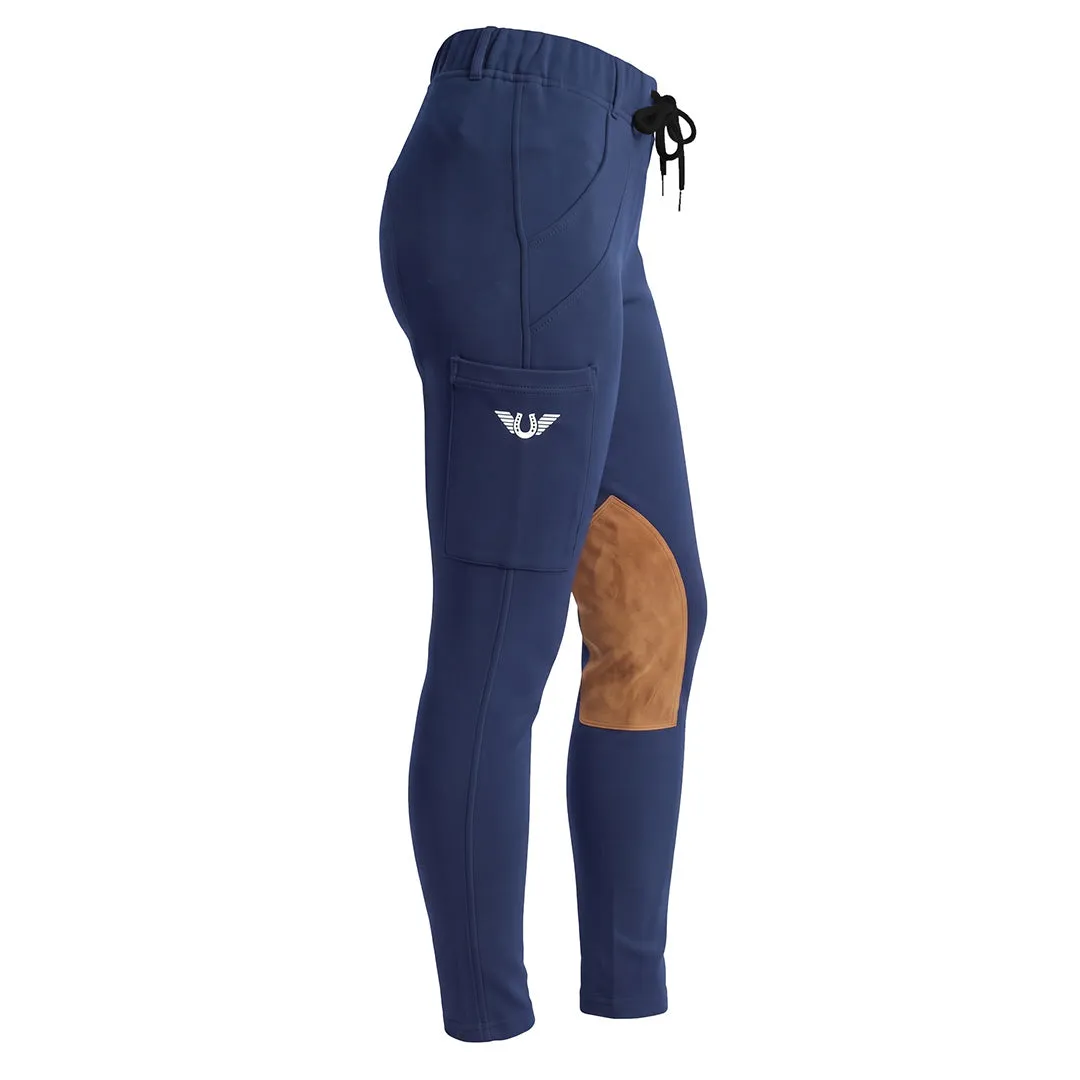 TuffRider Cotton Naturals Schoolers kinderrijbroek Navy