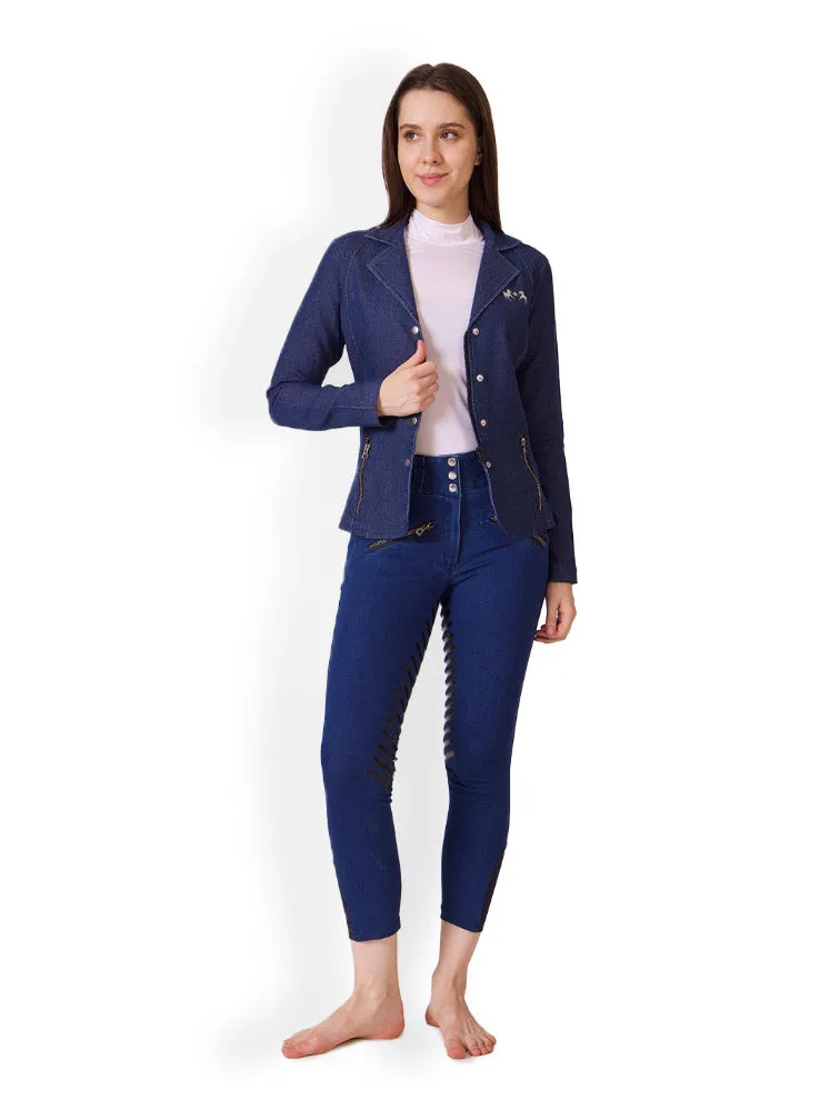 Equine Couture Denim and Diamonds wedstrijdjas navy stretch