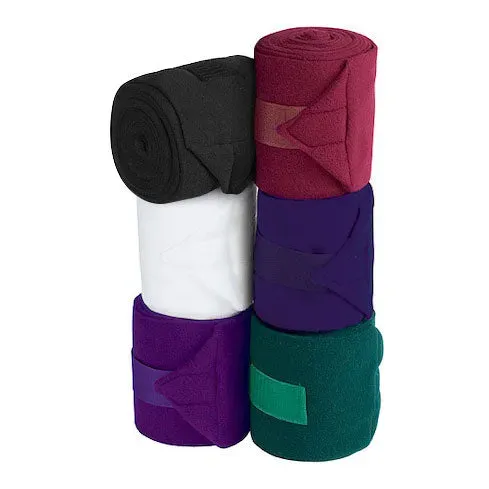 Lettia Soft Fleece polo wraps zwart set 4 stuks