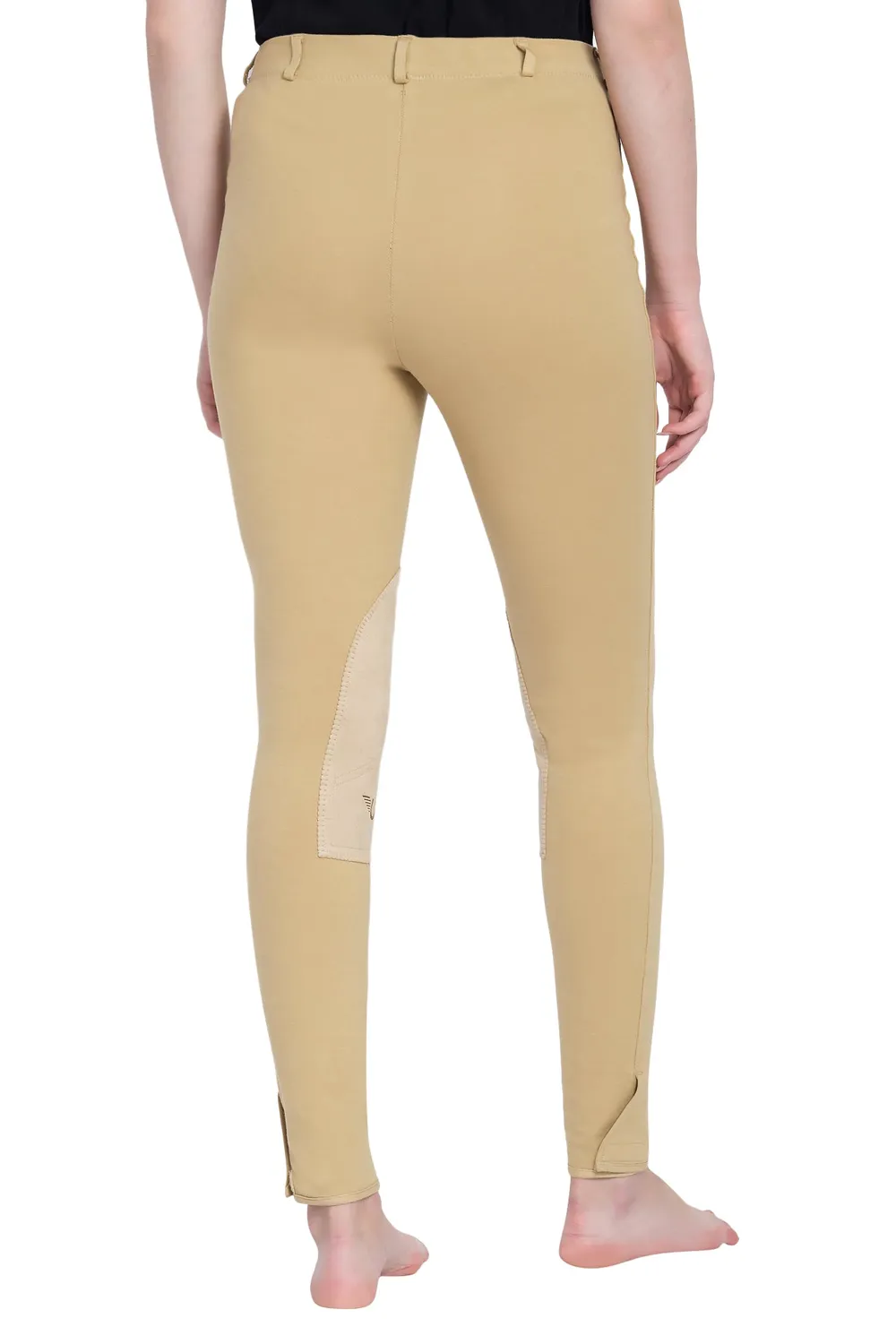 TuffRider Cotton Pull-On Knee Patch rijbroek zwart plus size