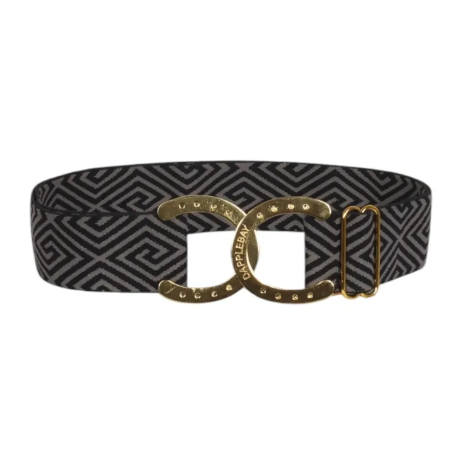Dapplebay Horse Shoe Key riem grafiet elastisch