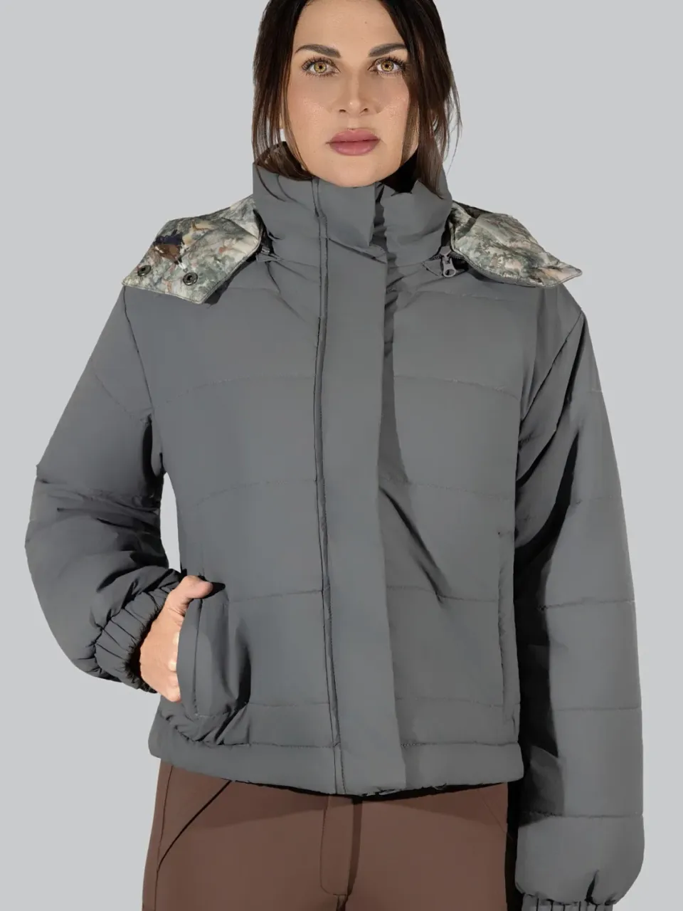 Dapplebay Reversible Puffer Jas Grafiet omkeerbaar