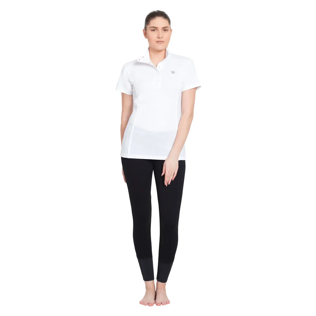TuffRider Kirby wedstrijdshirt dames wit glacier korte mouw