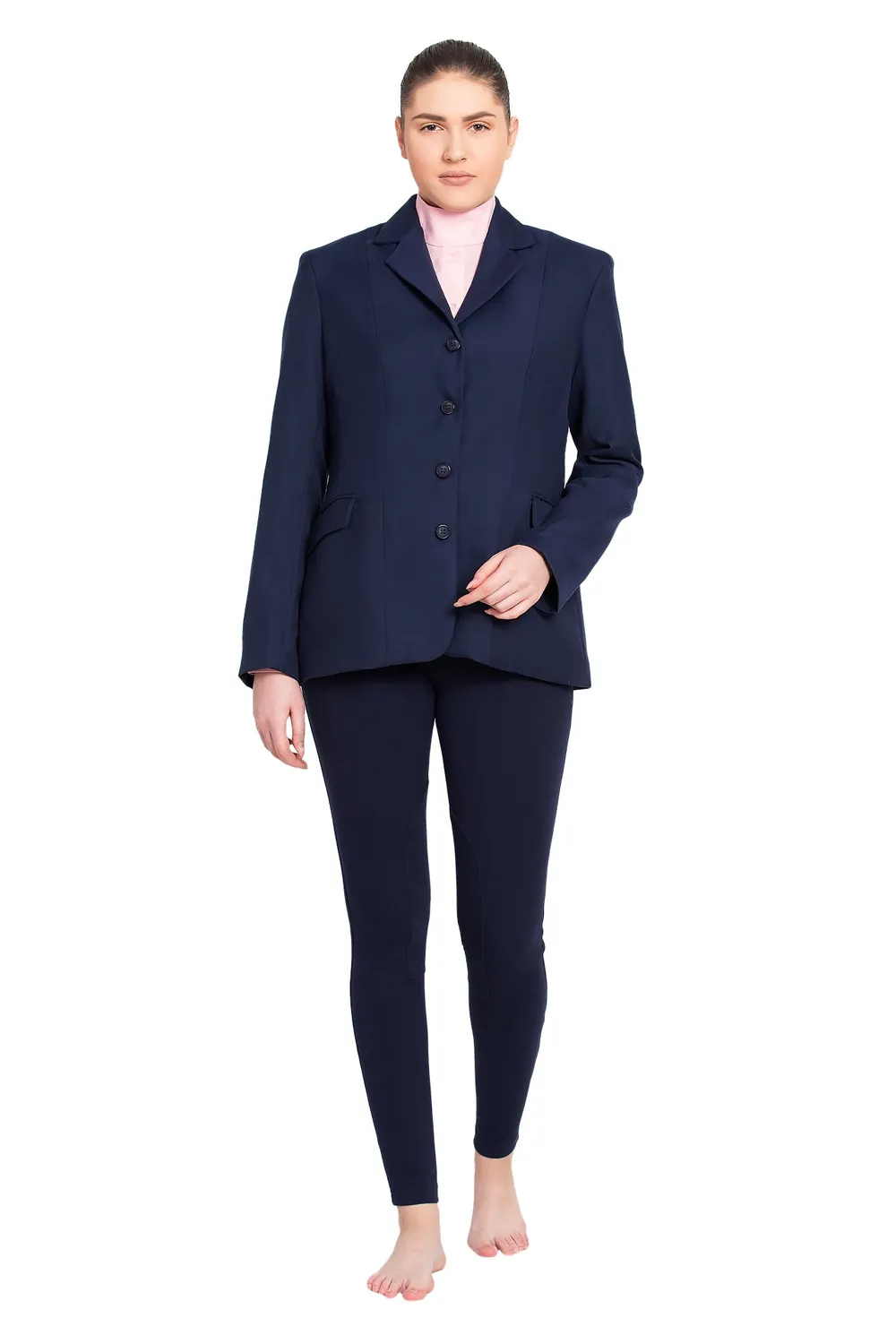 TuffRider Starter wedstrijdjasje dames navy licht twill