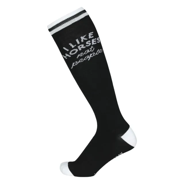 Dapplebay I Like Horses bootsokken zwart/grijs knit