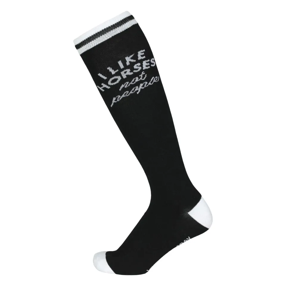 Dapplebay I Like Horses bootsokken zwart/grijs knit