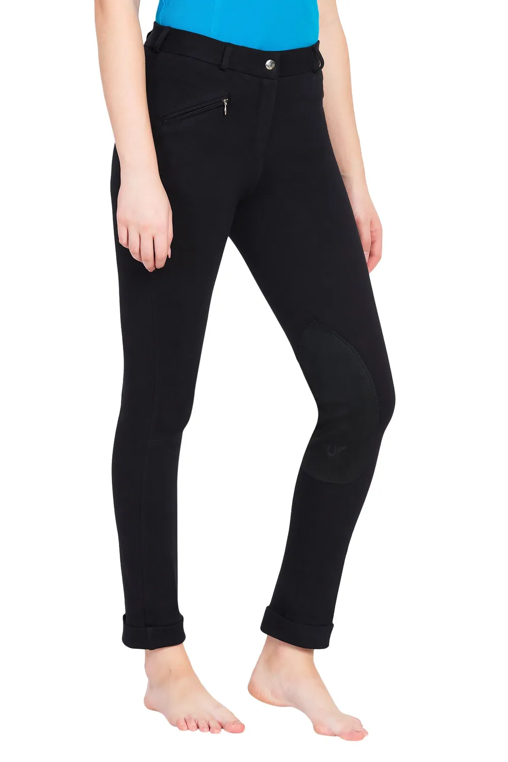 TuffRider Cotton dames jodhpurbroek kniezit zwart