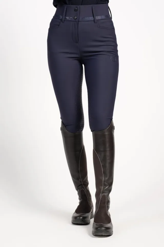 Vestrum Libra dames rijbroek full grip navy studs