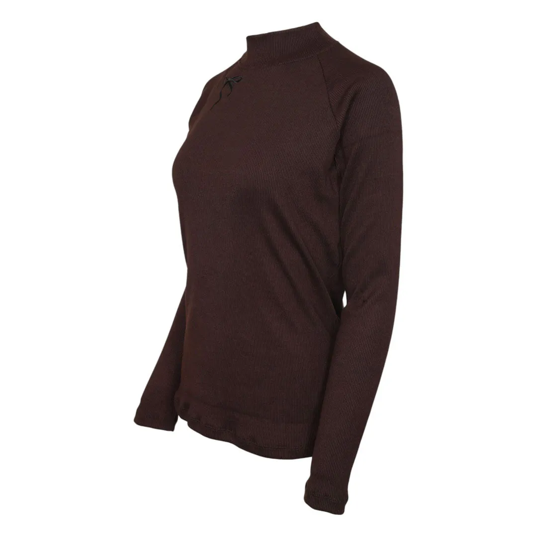Dapplebay Heirloom rijshirt rolkraag Dark Bay lange mouw