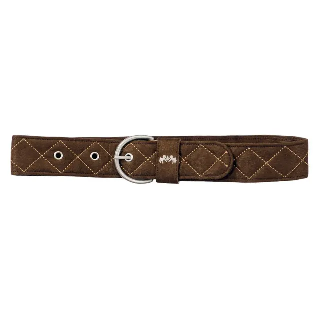 Equine Couture Diamond Quilted riem navy safari suède-look