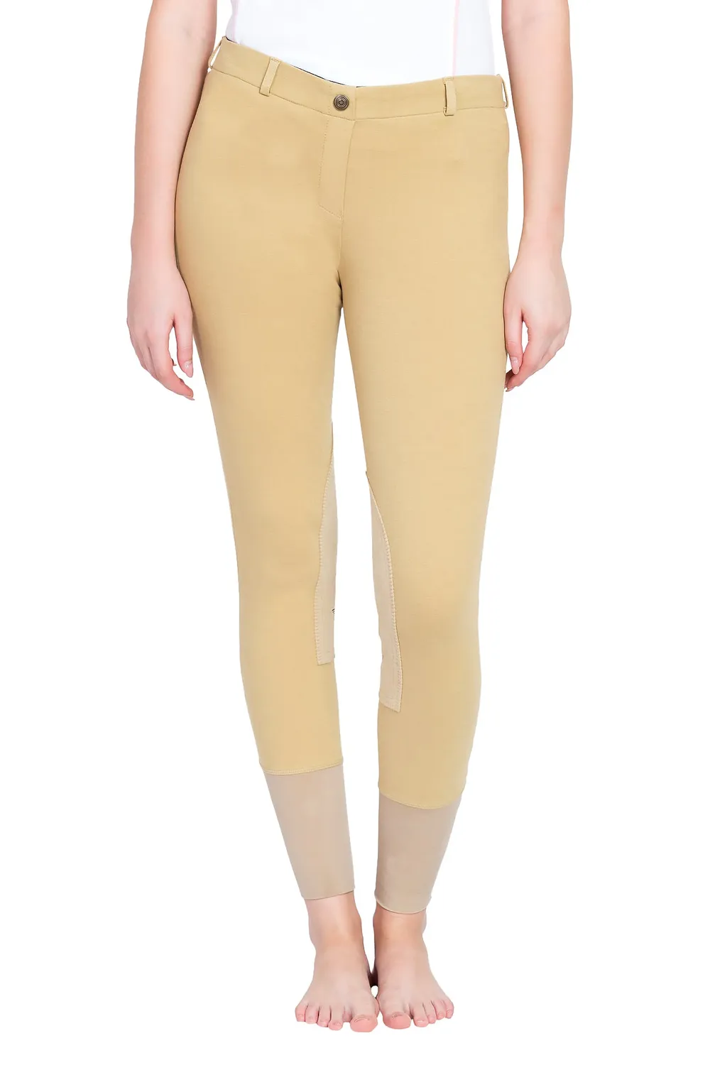 TuffRider Ladies Pull-On Knee Patch rijbroek Zwart katoen