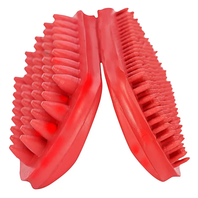 TuffRider Velvet Touch poetsborstel set 2-delig rubber zacht