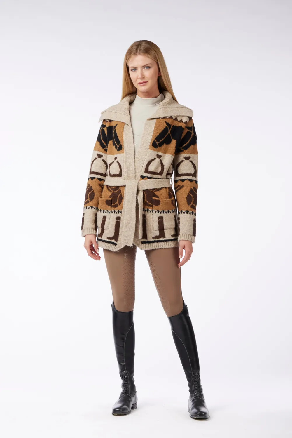 Vestrum Varenna dames vest sea salt/corten col jacquard
