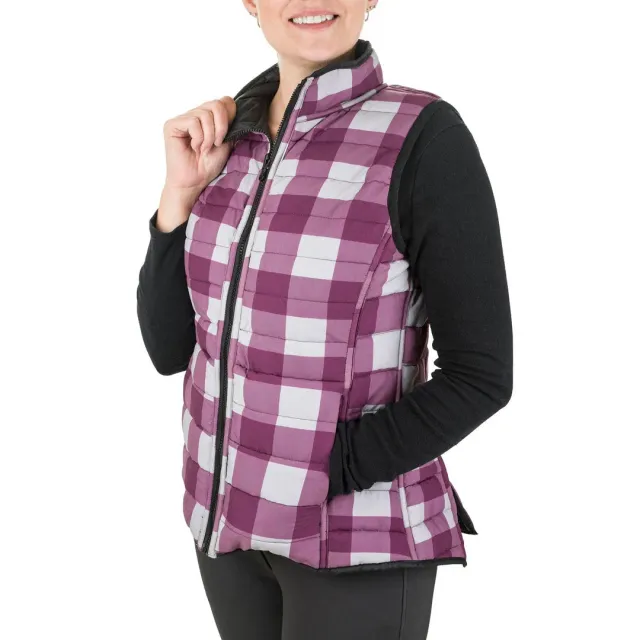 TuffRider Combination Reversible bodywarmer plum plaid