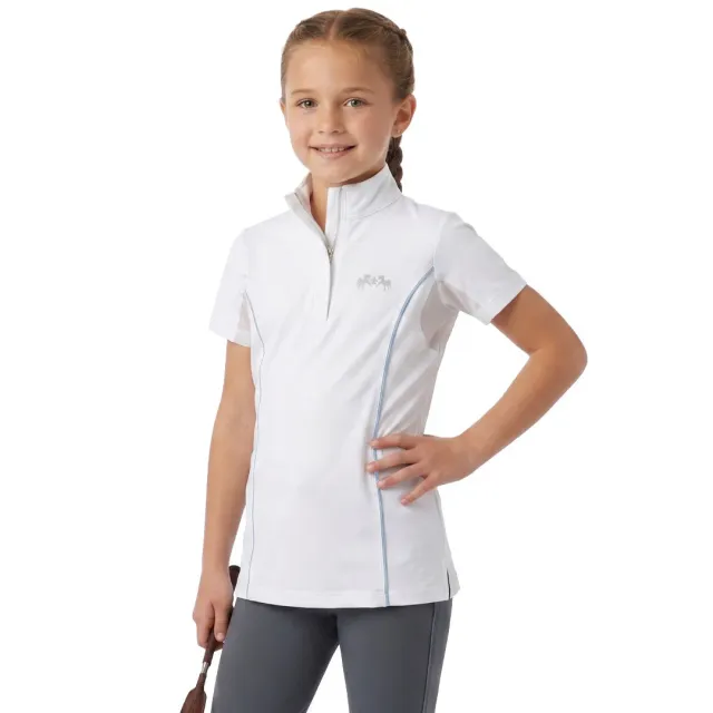Equine Couture Devon meisjes wedstrijdshirt wit korte mouw