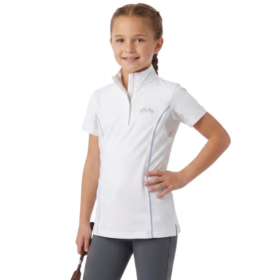 Equine Couture Devon meisjes wedstrijdshirt wit korte mouw
