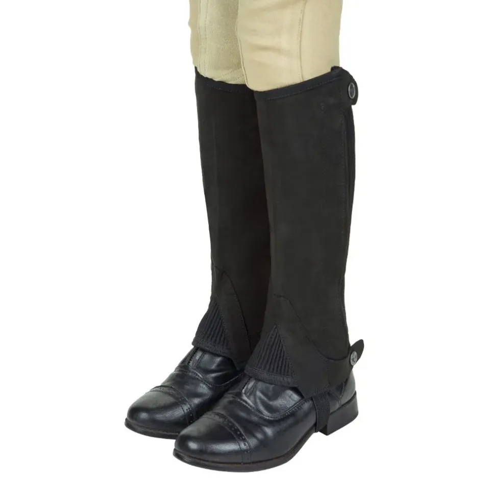 TuffRider Saratoga kinder half chaps zwart synthetisch