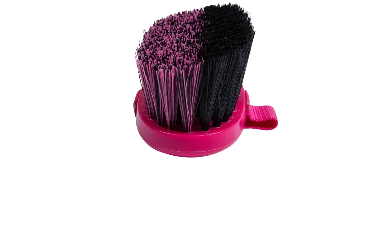 TuffRider paardenborstel plastic roze-zwart handzaam