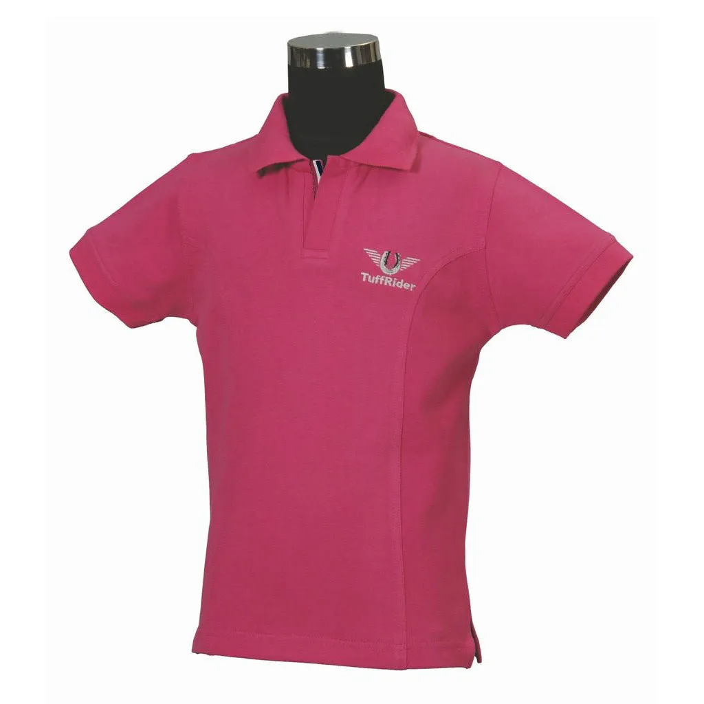 TuffRider Polo kinder shirt hotpink katoen