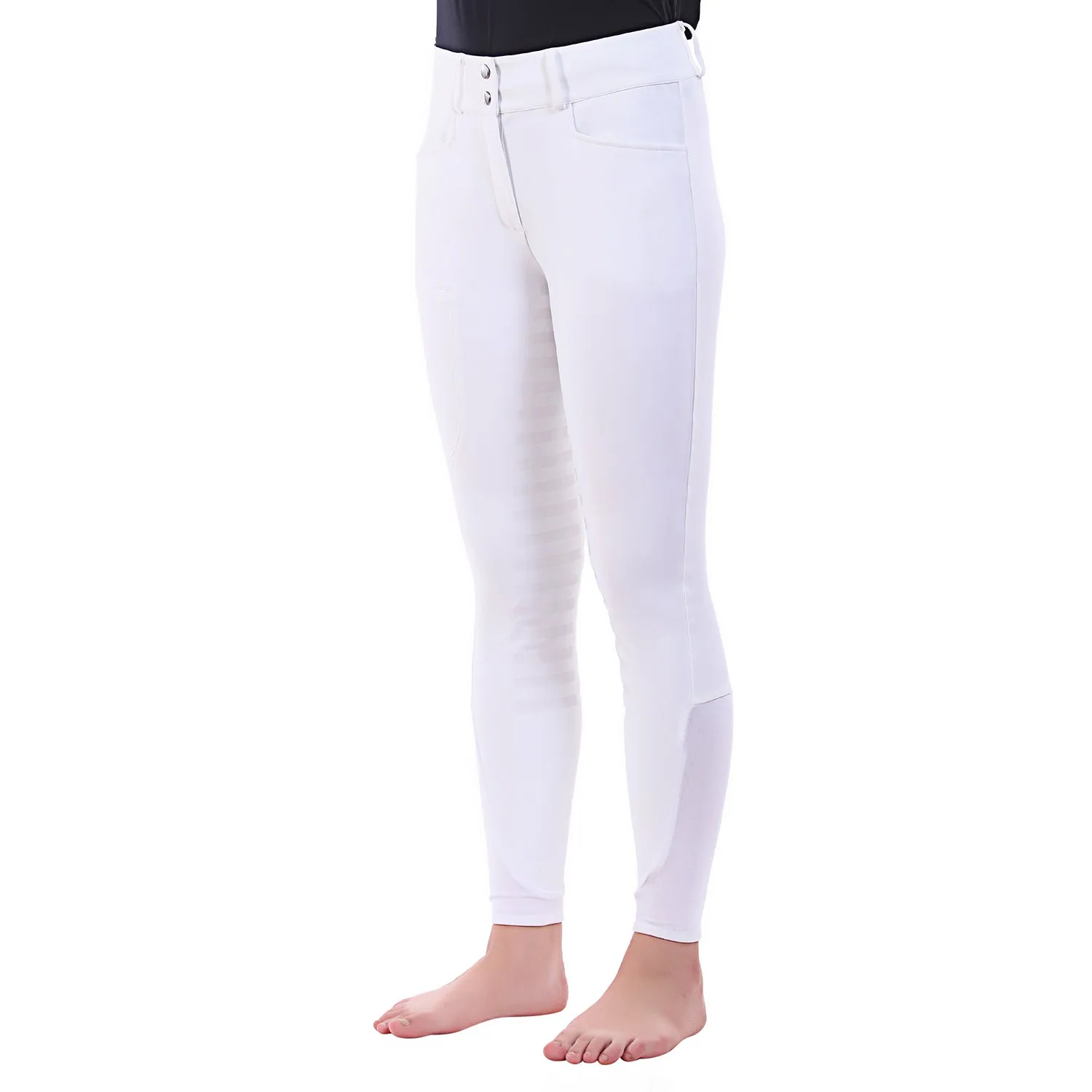 Equine Couture Techno dames rijbroek zwart kniepatches