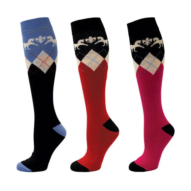 Equine Couture Hadley kniesokken dames 3-pack ruit