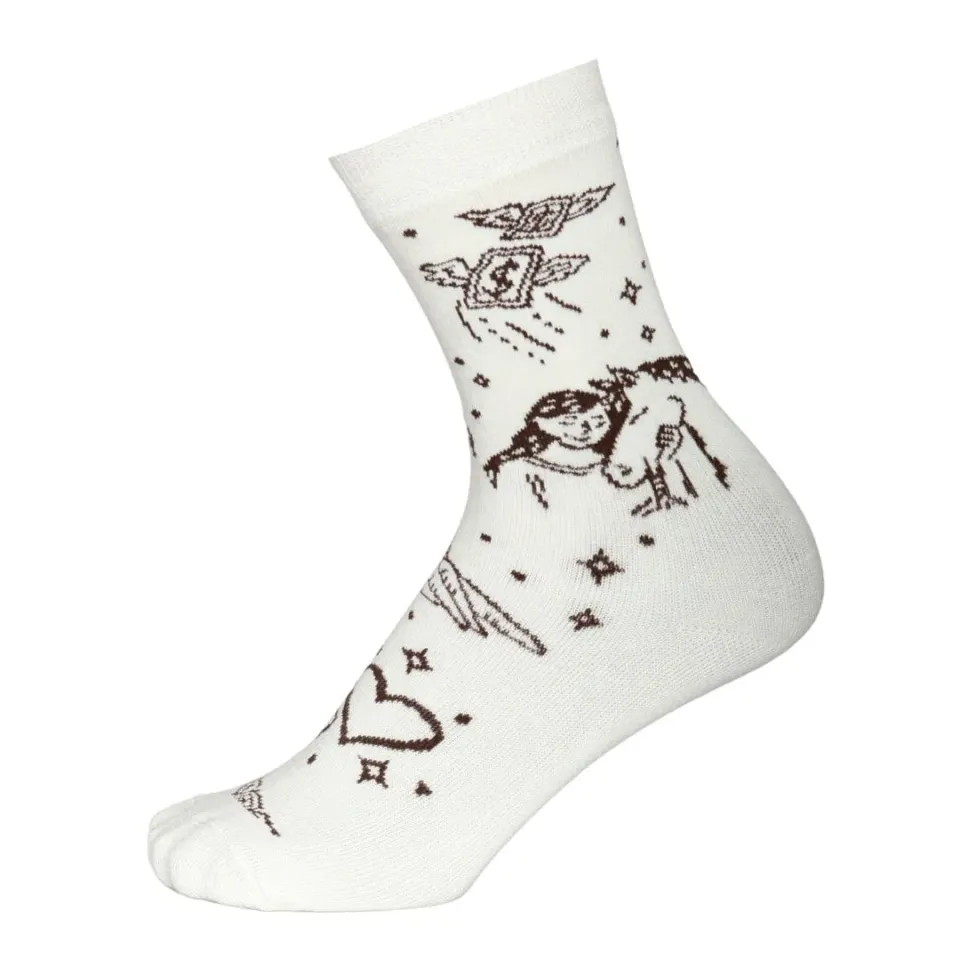 Dapplebay Kids Tarot rijsokken Off White STD zachte knit