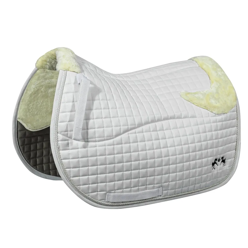 Equine Couture Regal zadeldek wit bont CoolMax