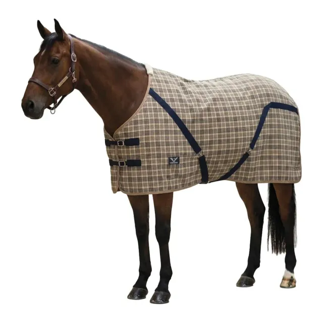 TuffRider Classic Plaid Ripstop staldeken zwart-beige