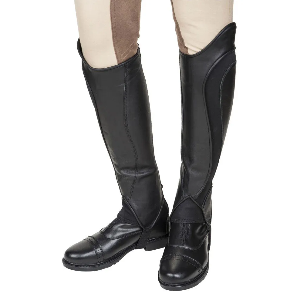 TuffRider Derby mini-chaps leer zwart