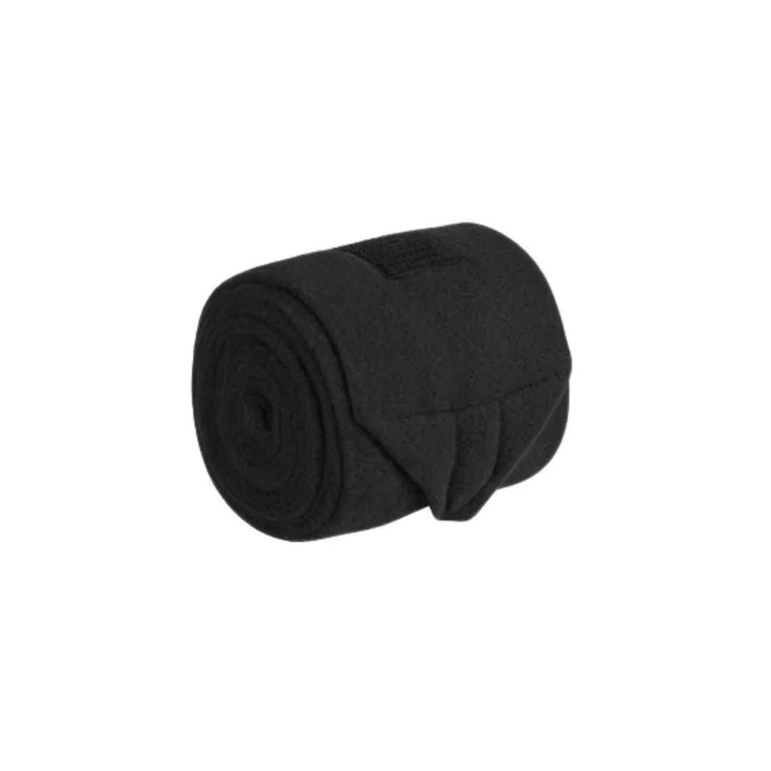 Lettia Soft Fleece polo wraps zwart set 4 stuks