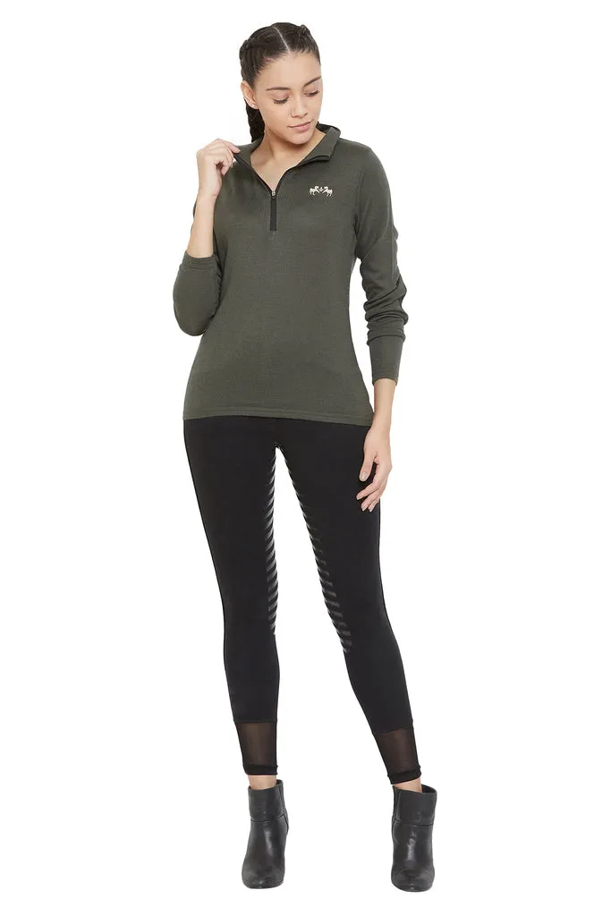 Equine Couture Fjord trui charcoal M met ritskraag