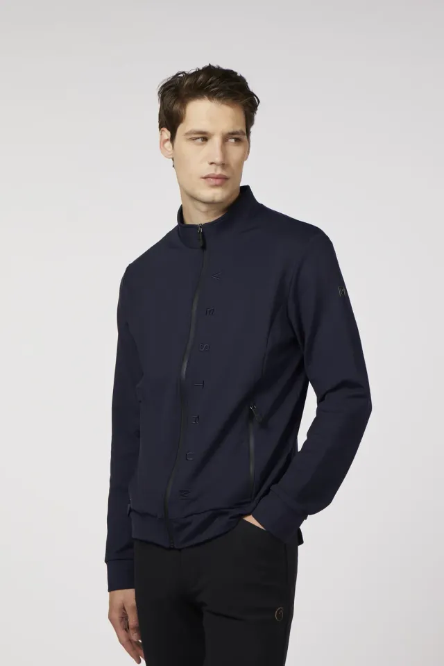 Vestrum Grosseto sweater heren ritssluiting blauw navy