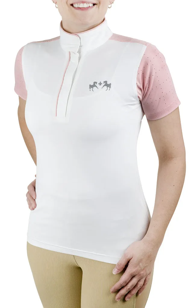 Equine Couture Magda EquiCool wedstrijdshirt wit navy