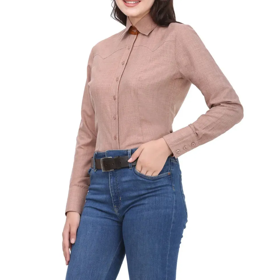 TuffRider Abilene western overhemd dames turquoise