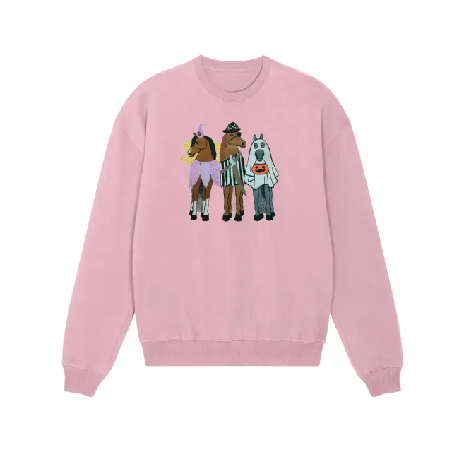 Dapplebay Trick or Treat sweater dames lichtroze Halloween