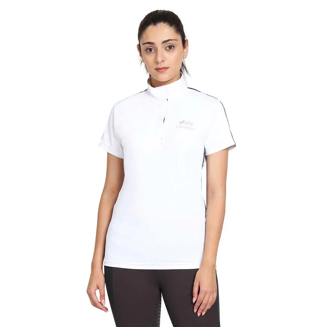 Equine Couture Eliana wedstrijdshirt korte mouw wit vochtafvoerend