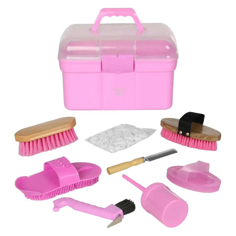 TuffRider Ultimate Groom Box poetsset 8-delig roze