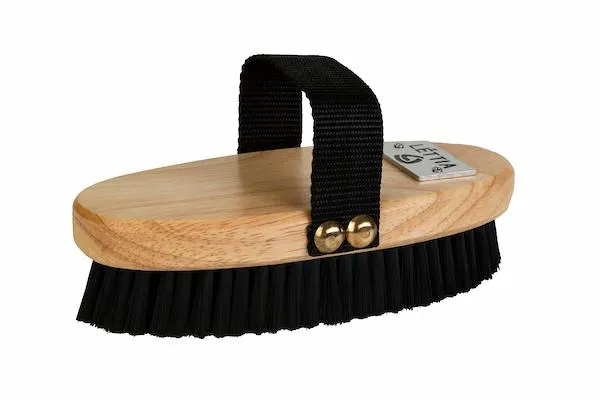 Lettia L7 Logo poetsborstel zwart houten rug