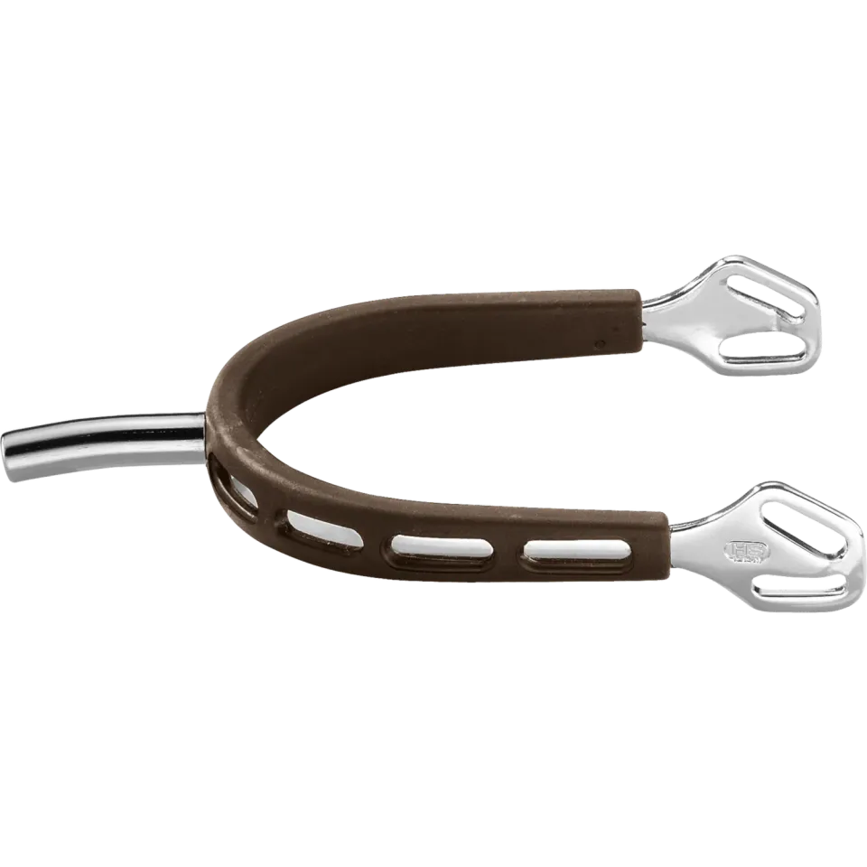 Herm Sprenger Ultra Fit Brown Grip sporen 35 mm vlak roestvrij