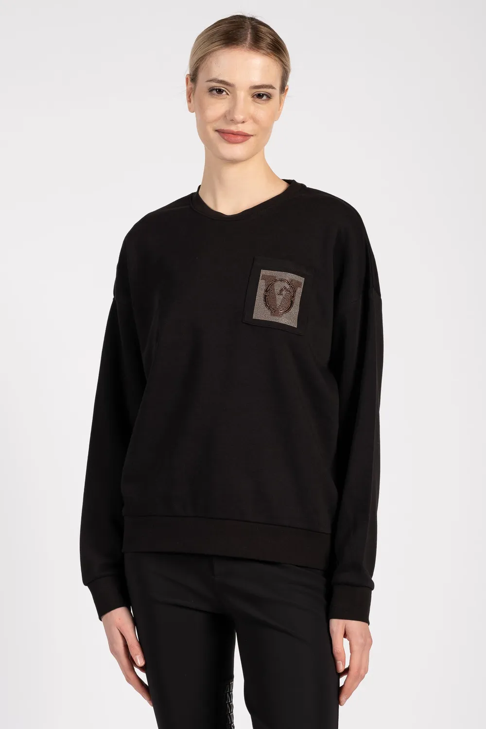 Vestrum Nivelles sweater dames zwart katoen oversized