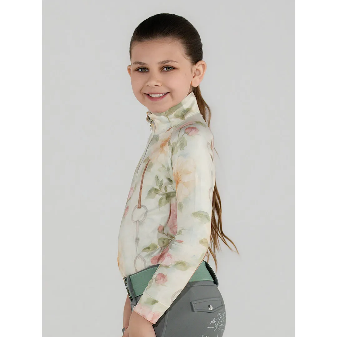 Dapplebay Vintage Floral rijshirt kind 1/4 rits licht