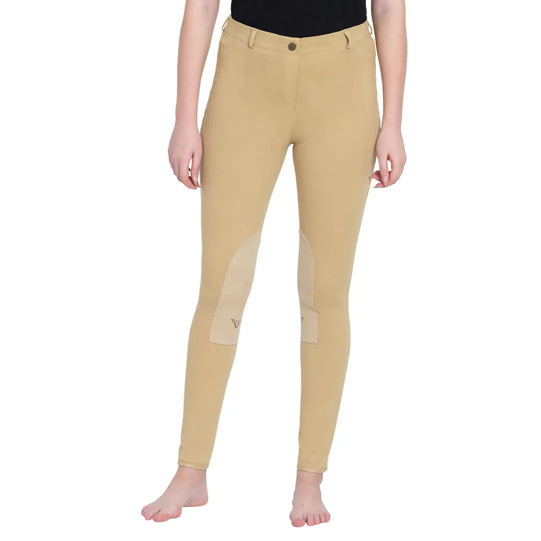 TuffRider Cotton Pull-On Knee Patch rijbroek zwart plus size